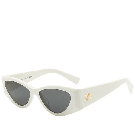 miu miu white frame sunglasses